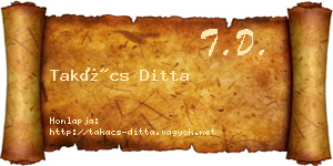 Takács Ditta névjegykártya